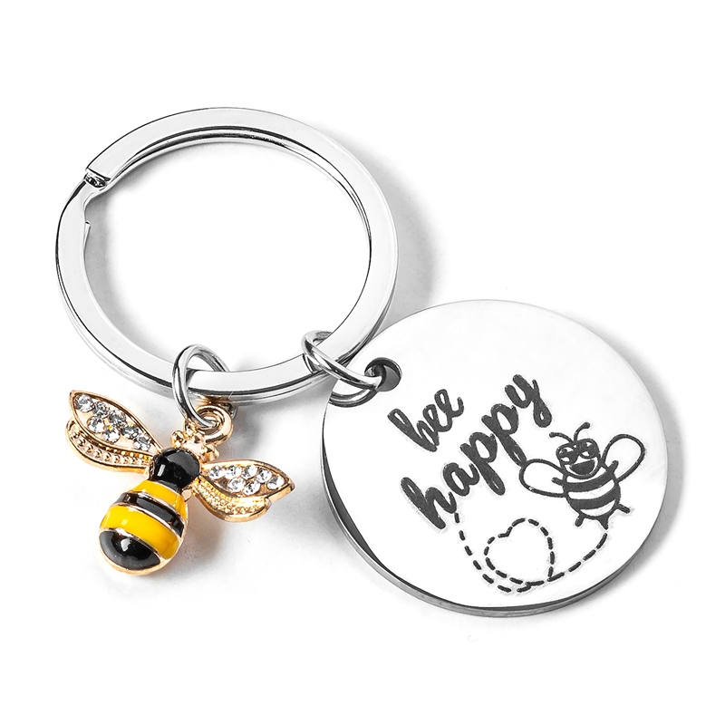 Μεταλλικό μπρελόκ - Bee happy