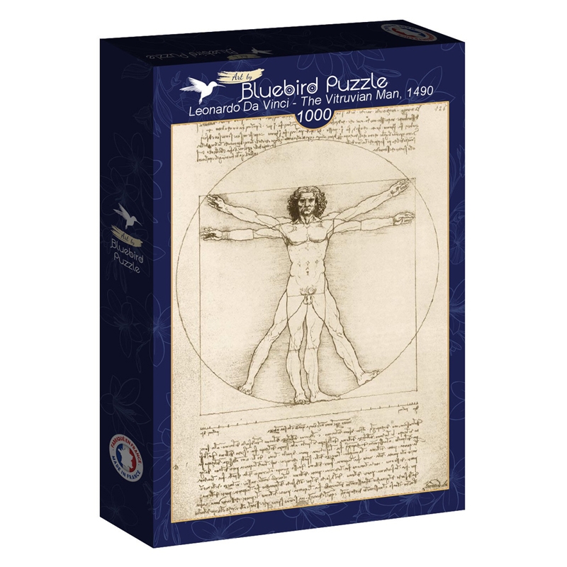 Παζλ Bluebird Leonardo Da Vinci - The Vitruvian Man, 1490 - 1000 τεμ.