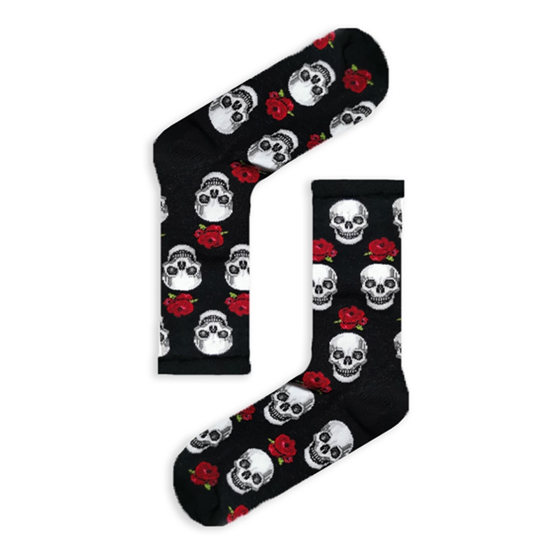 Unisex κάλτσες με σχέδιο - Skulls and roses Unisex κάλτσες με σχέδιο - Skulls and roses