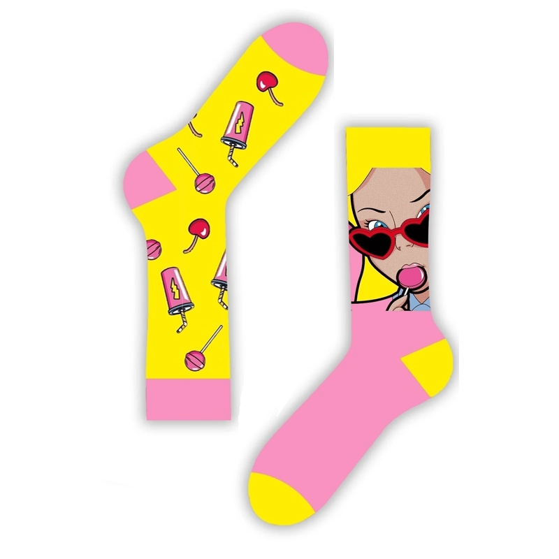 Unisex κάλτσες με διαφορετικό σχέδιο - Cherry & candy Unisex κάλτσες με διαφορετικό σχέδιο - Cherry & candy