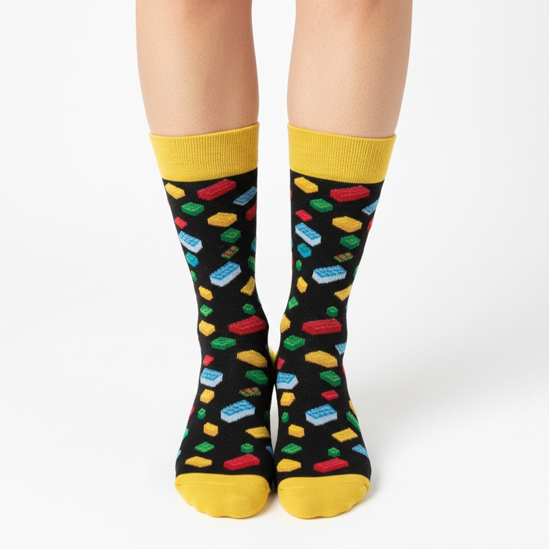 Unisex κάλτσες με σχέδιο - Τουβλάκια Unisex κάλτσες με σχέδιο - Τουβλάκια