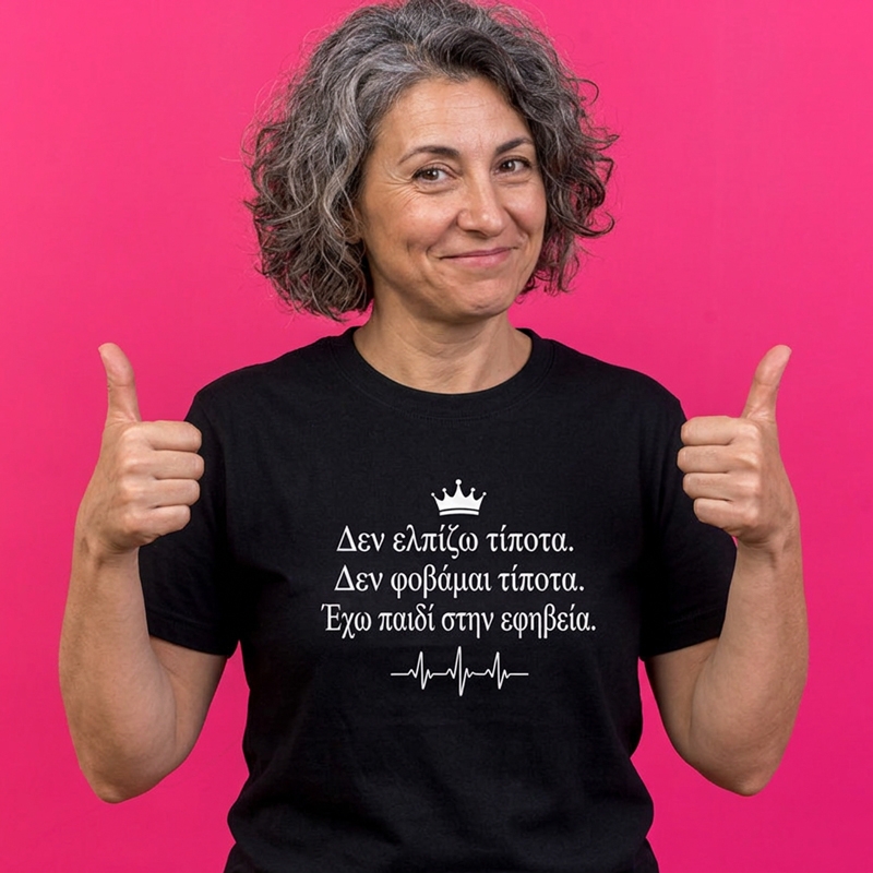 T-shirt Γονιός εφήβου - γυναικείο μαύρο T-shirt Γονιός εφήβου - γυναικείο μαύρο