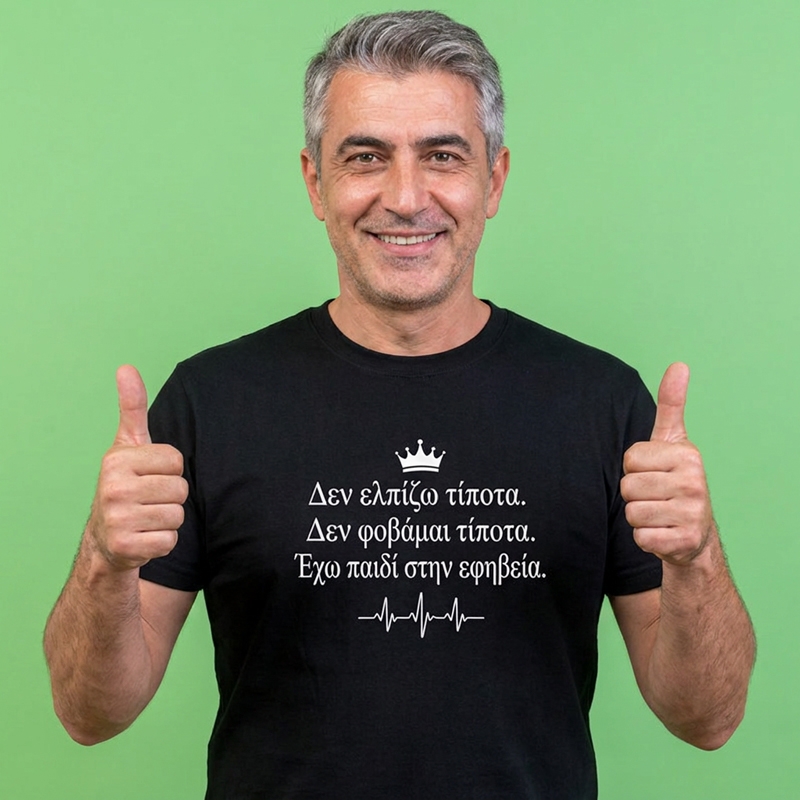 T-shirt Γονιός εφήβου - ανδρικό μαύρο T-shirt Γονιός εφήβου - ανδρικό μαύρο