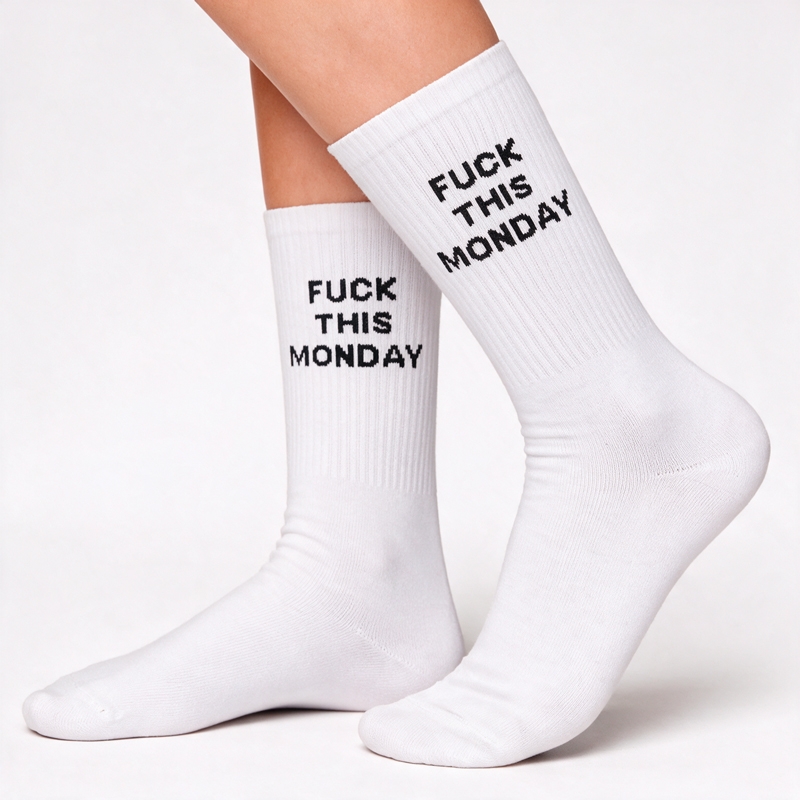 Unisex κάλτσες με σχέδιο - Fuck this Monday Unisex κάλτσες με σχέδιο - Fuck this Monday