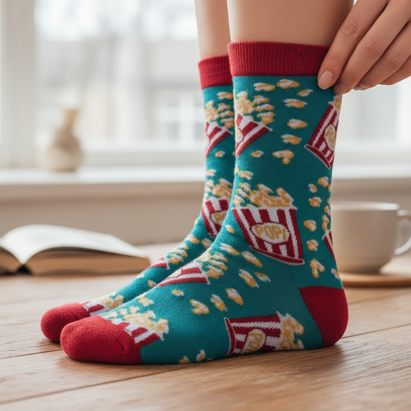 Unisex κάλτσες με σχέδιο - Pop corn bucket Unisex κάλτσες με σχέδιο - Pop corn bucket